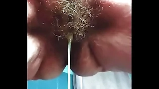 Oma  met harige kut plast